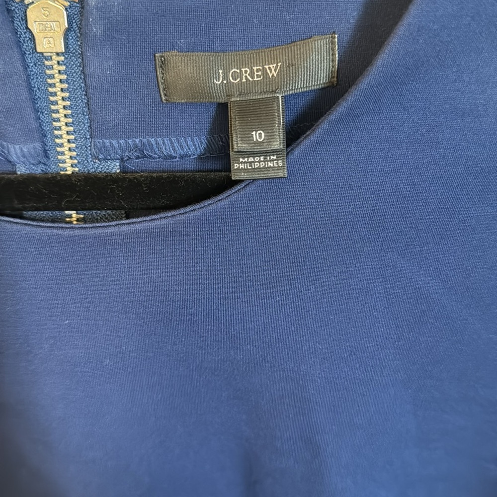 JCrew Stretchy Blue Work Dress - Picture 4 of 9